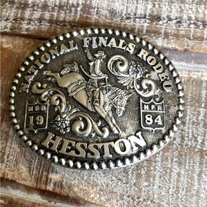 Hesston 1984 Vintage NFR Collectible Western Belt Buckle